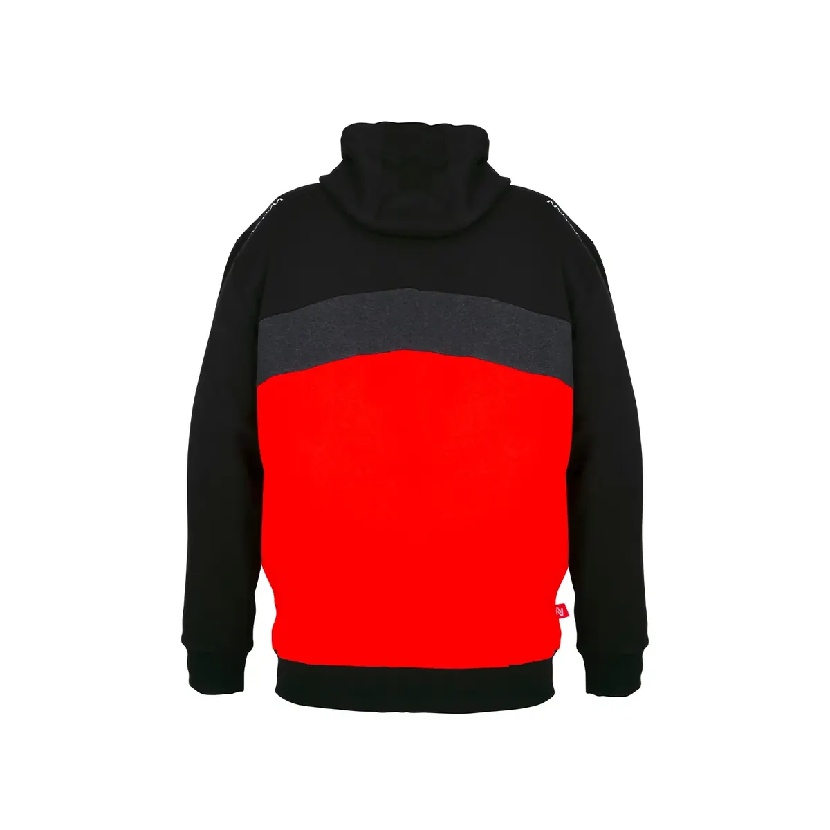 Nytro Zipped Hoody Black, Dark Marl Grey and Red - Image 2